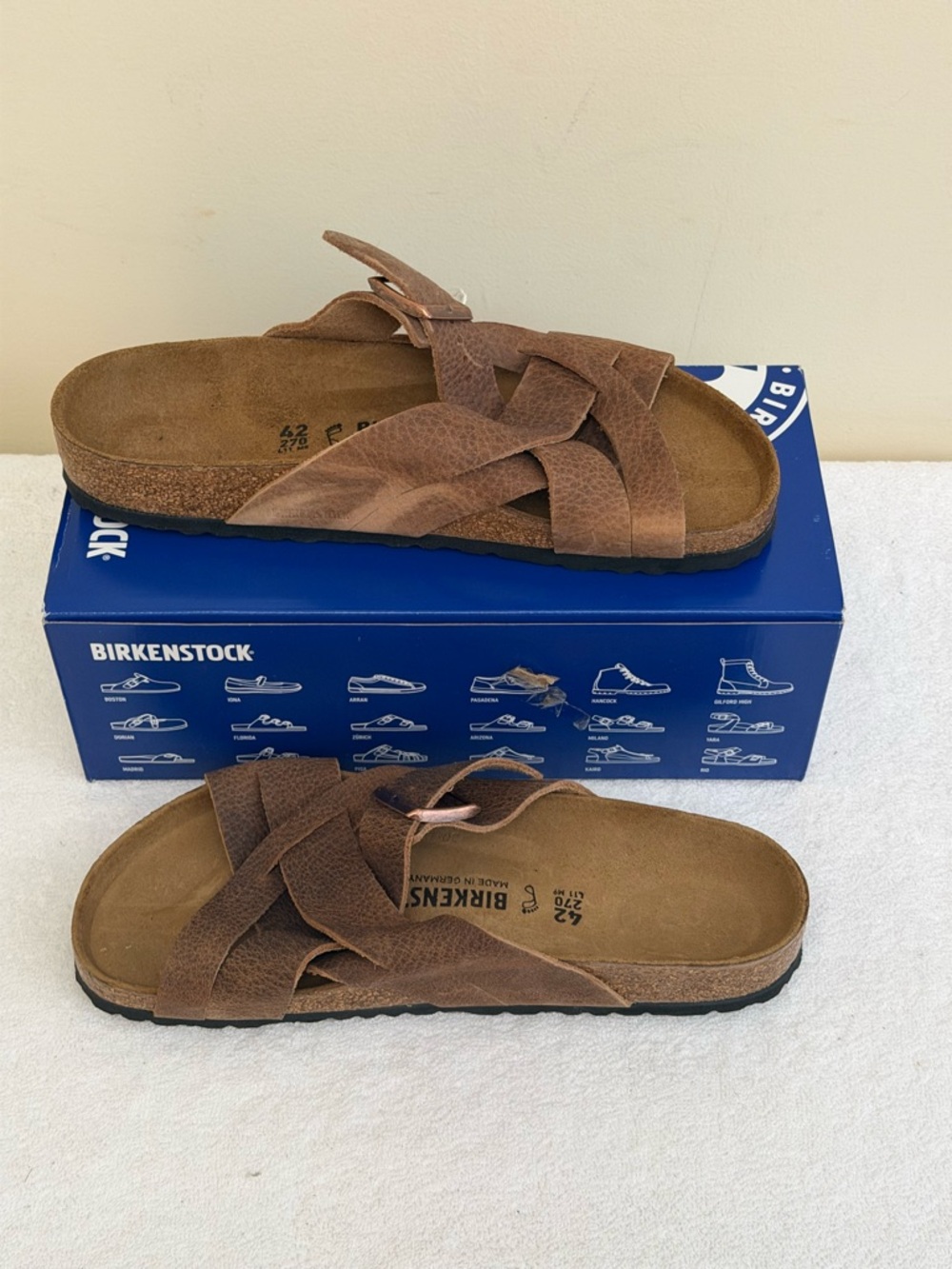 Birkenstock Unisex Lugano Leather Sandals Size EU42, USM9/W11 - Picture 3 of 7